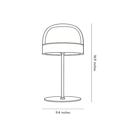 Glass Dome Mushroom Table Lamp Chrome Ring Accent 28W 2500lm CRI90 LED Rose Gold or Black