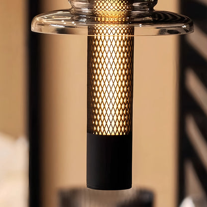Industrial Glass Cylinder Mini Pendant LED 7W CRI 97 3-Step CCT Dimmable Black Iron Indoor