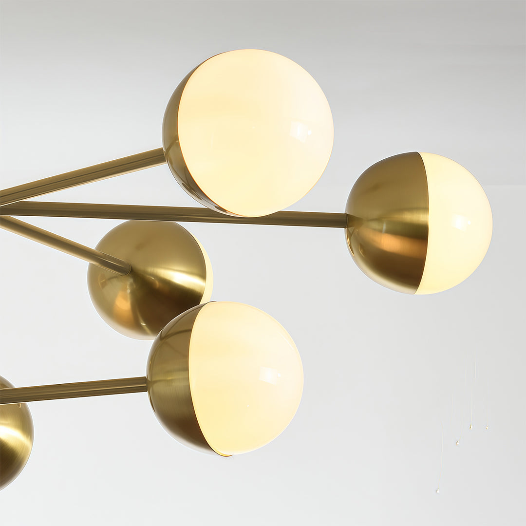 White Glass Globe Chandelier Modern Nordic Copper Nickel Black Living Room Dining Room
