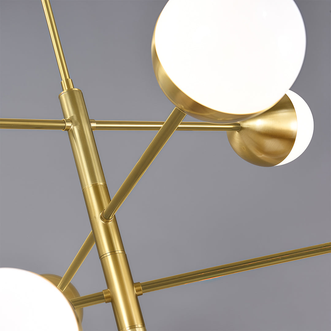 White Glass Globe Chandelier Modern Nordic Copper Nickel Black Living Room Dining Room