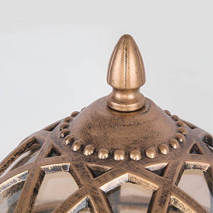European Globe Pillar Light Aluminum Glass Black or Bronze Hardwired IP54 3 Sizes Baking Paint E27