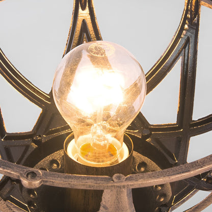 European Globe Pillar Light Aluminum Glass Black or Bronze Hardwired IP54 3 Sizes Baking Paint E27