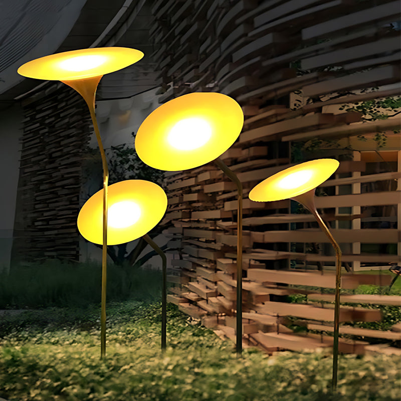 Glowing Mushroom Garden Stake Light Solar or Hardwired Stainless Steel Acrylic 1W 3000K IP65 33.5'' Garden Lawn Park Villa