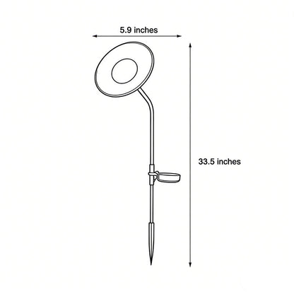 Glowing Mushroom Garden Stake Light Solar or Hardwired Stainless Steel Acrylic 1W 3000K IP65 33.5'' Garden Lawn Park Villa