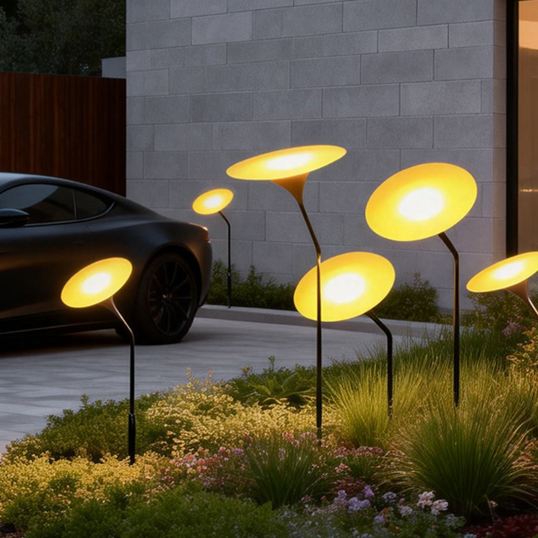Glowing Mushroom Garden Stake Light Solar or Hardwired Stainless Steel Acrylic 1W 3000K IP65 33.5'' Garden Lawn Park Villa
