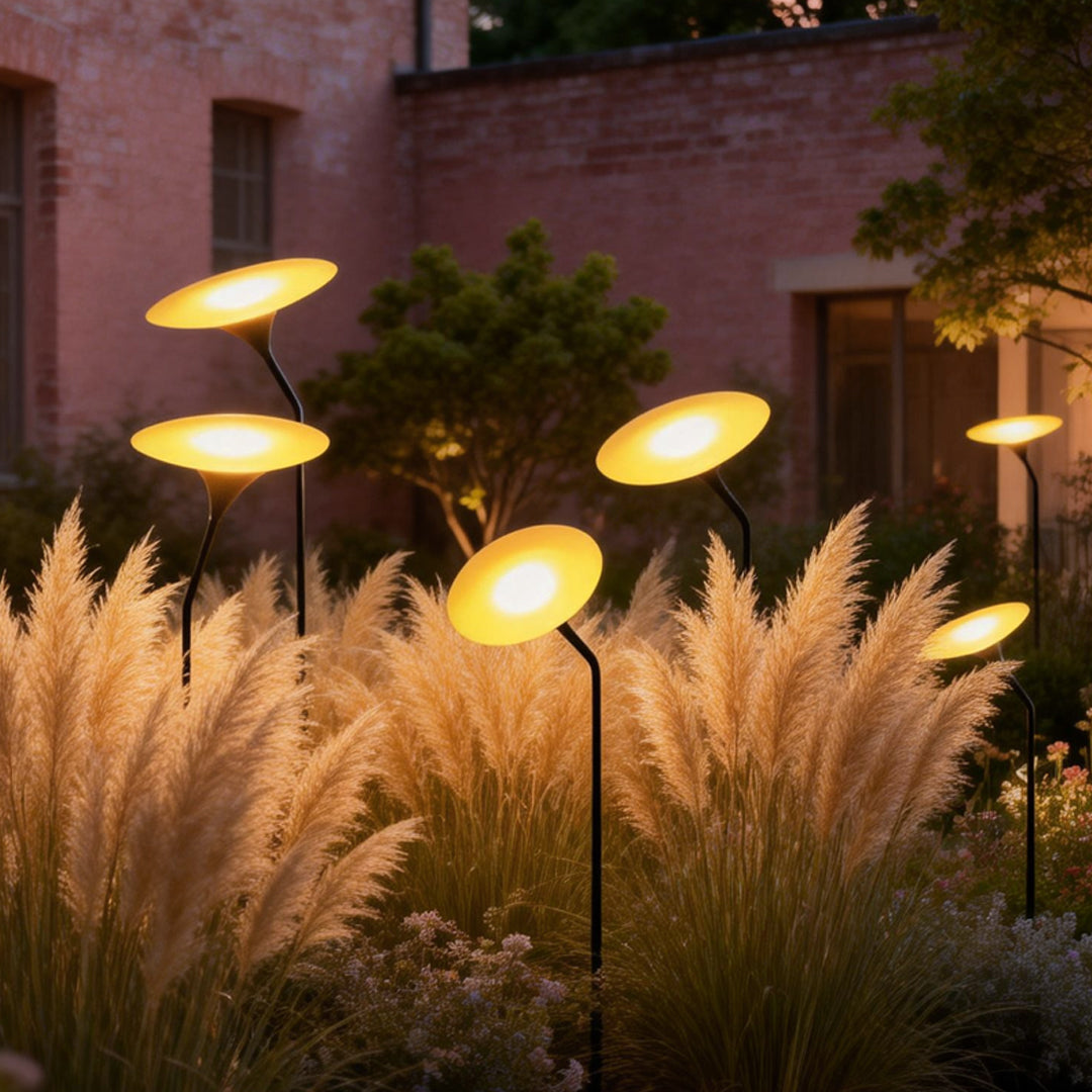 Glowing Mushroom Garden Stake Light Solar or Hardwired Stainless Steel Acrylic 1W 3000K IP65 33.5'' Garden Lawn Park Villa