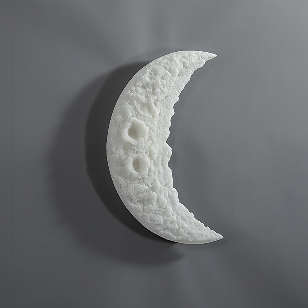 Crescent Moon LED Wall Sconce Dimmable Resin Bedroom Nursery Modern
