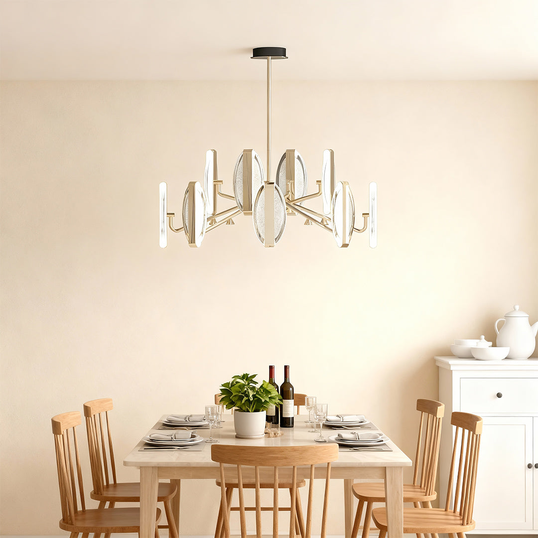 French Gold Petal Chandelier
