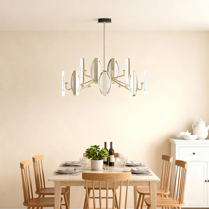 French Gold Petal Chandelier