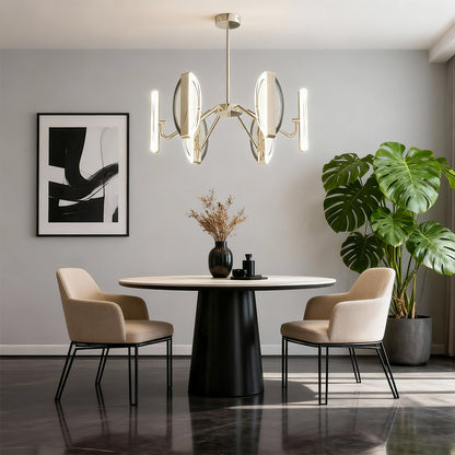 French Gold Petal Chandelier