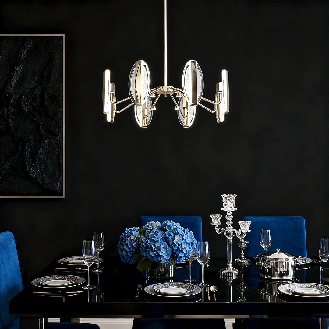 French Gold Petal Chandelier