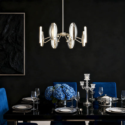 French Gold Petal Chandelier