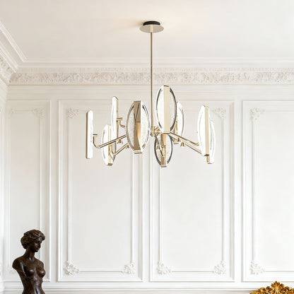 French Gold Petal Chandelier