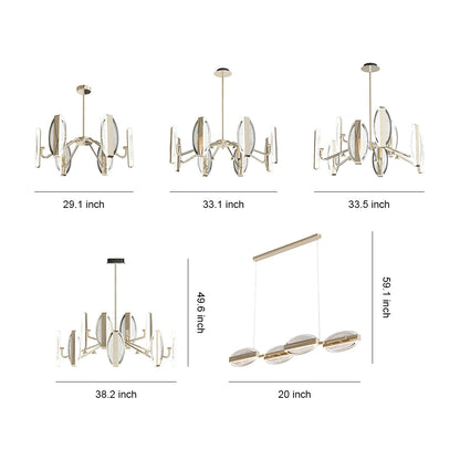 French Gold Petal Chandelier