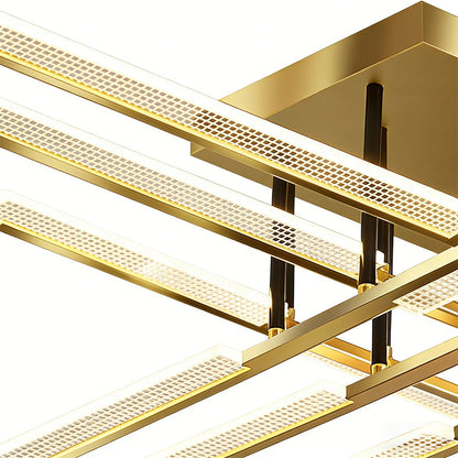 Cross Form Semi Flush Mount Ceiling Light Gold Metal Acrylic LED 3000K 6000K Dimmable Nordic 8 Light 12 Light