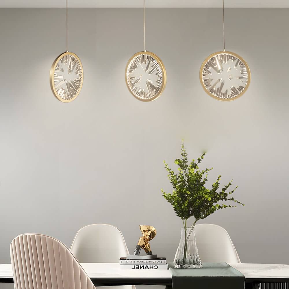 Staircase Chandelier Aluminum Iron Gold Acrylic Crystal Ring Integrated LED Modern 3-Step Colour Temperature Five Configurations 1-Light to 9-Light