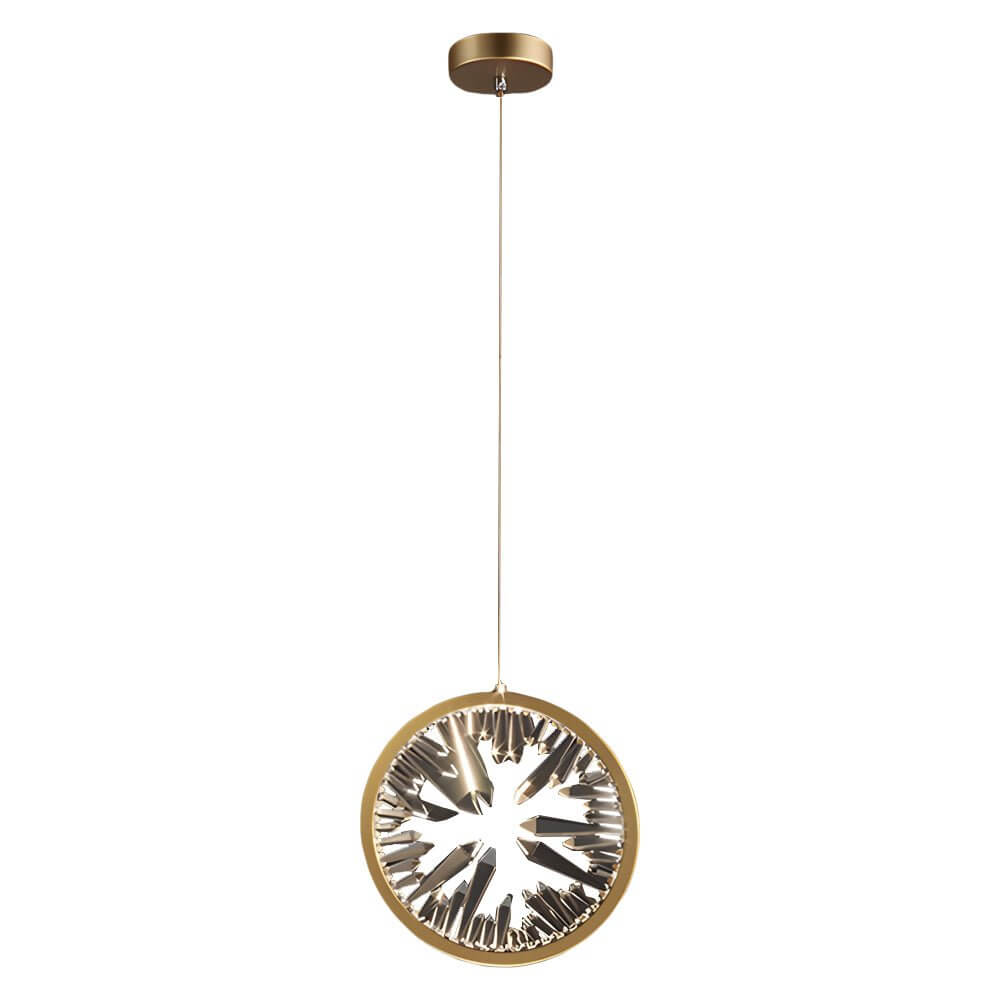 Staircase Chandelier Aluminum Iron Gold Acrylic Crystal Ring Integrated LED Modern 3-Step Colour Temperature Five Configurations 1-Light to 9-Light