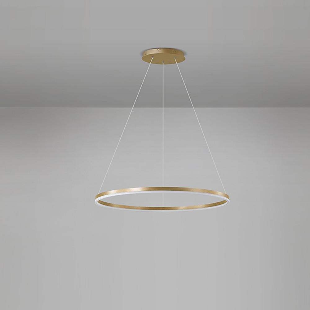 Modern LED Ring Chandelier Aluminium Acrylic Dimmable 3000K–6000K Remote Black Coffee Gold White 3 Sizes