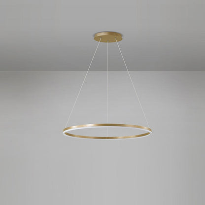 Modern LED Ring Chandelier Aluminium Acrylic Dimmable 3000K–6000K Remote Black Coffee Gold White 3 Sizes