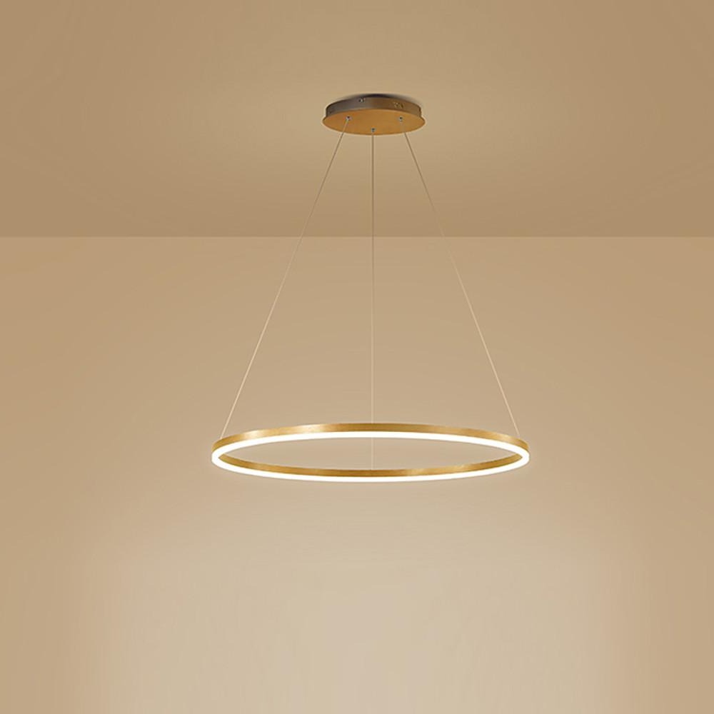 Modern LED Ring Chandelier Aluminium Acrylic Dimmable 3000K–6000K Remote Black Coffee Gold White 3 Sizes