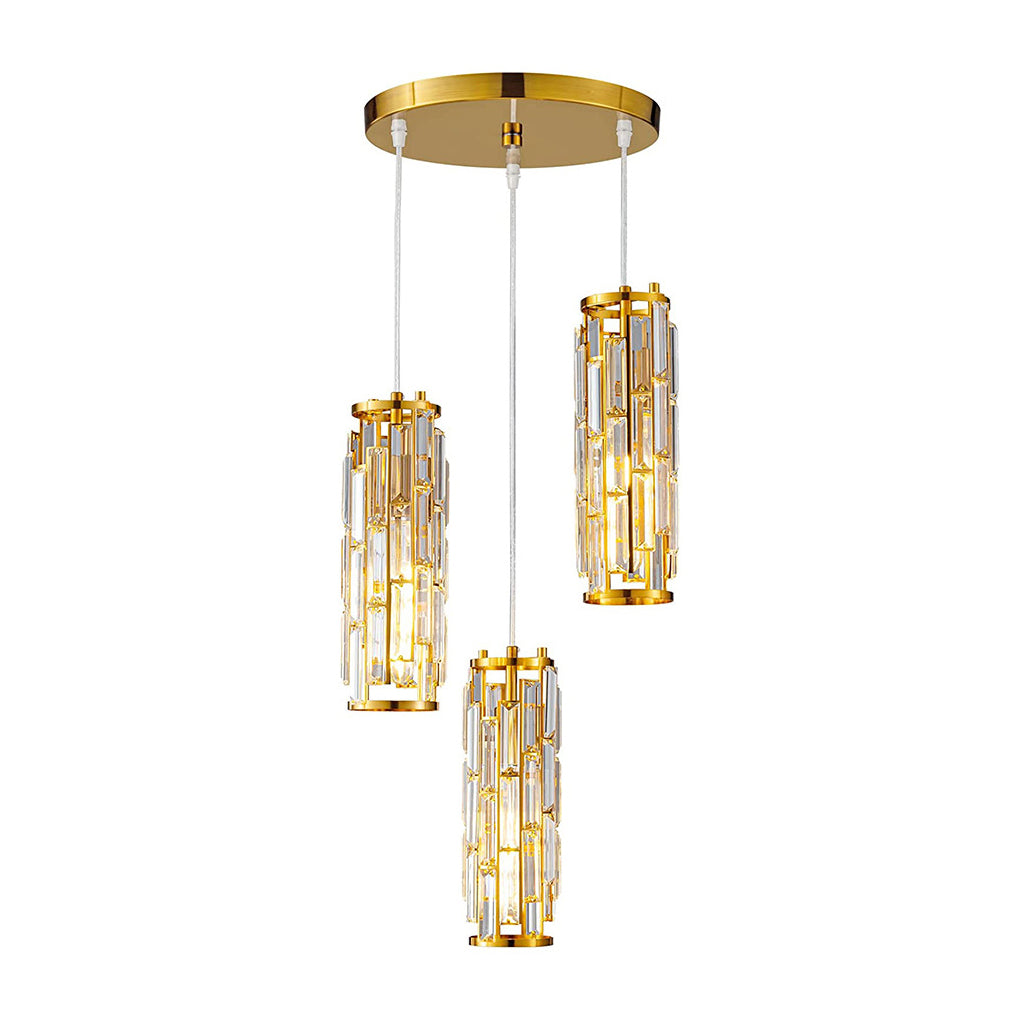 Mini Crystal Pendant Light Industrial Iron E27 Black Gold Chrome 1 3 Light Kitchen Island
