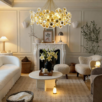 Gold Crystal Flower Chandelier