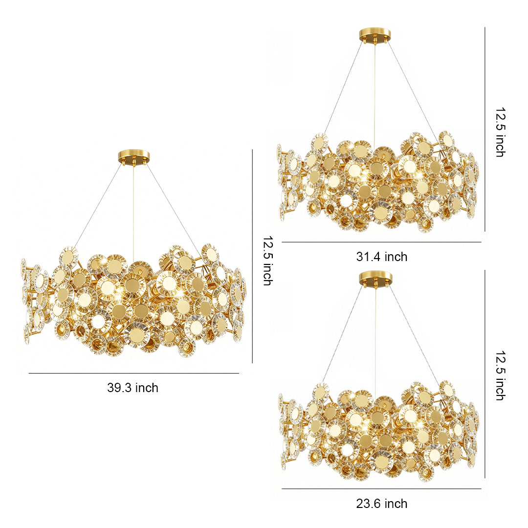 Gold Crystal Flower Chandelier