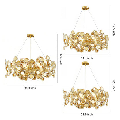 Gold Crystal Flower Chandelier