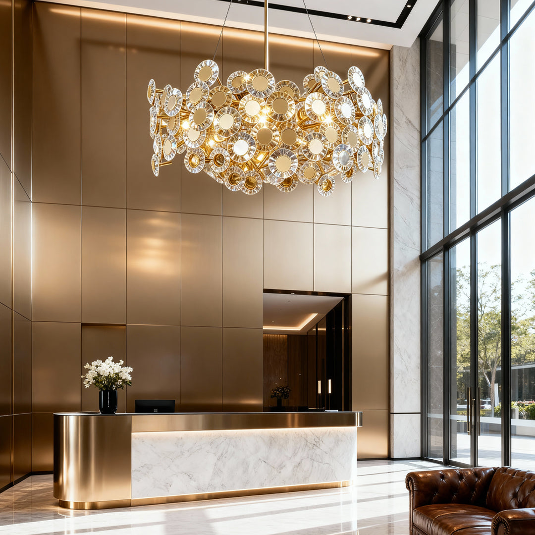Gold Crystal Flower Chandelier