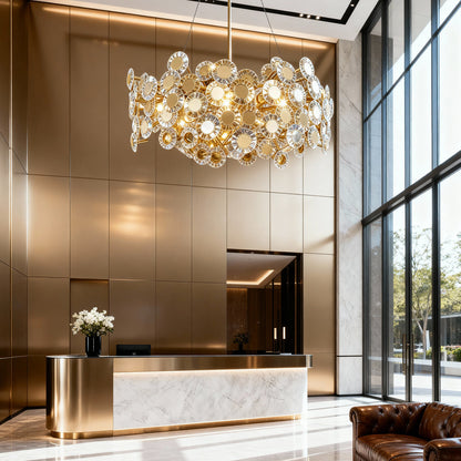 Gold Crystal Flower Chandelier