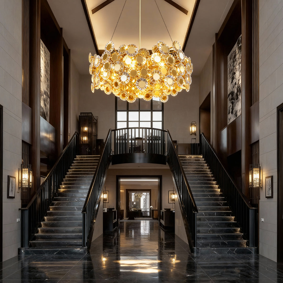 Gold Crystal Flower Chandelier
