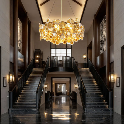 Gold Crystal Flower Chandelier