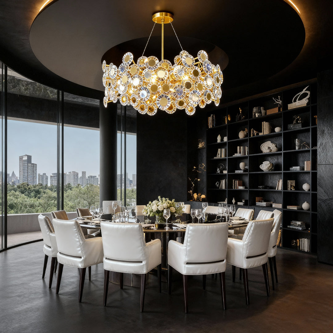 Gold Crystal Flower Chandelier