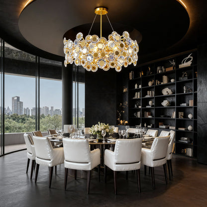 Gold Crystal Flower Chandelier