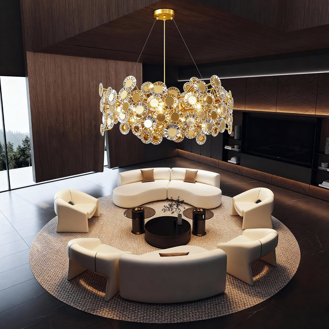 Gold Crystal Flower Chandelier