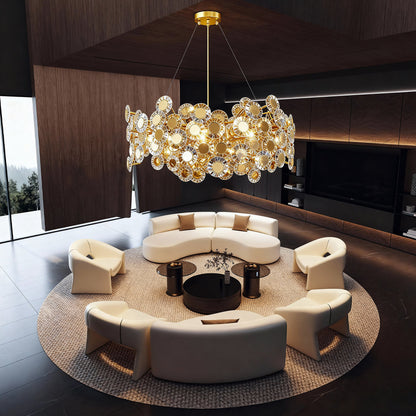 Gold Crystal Flower Chandelier