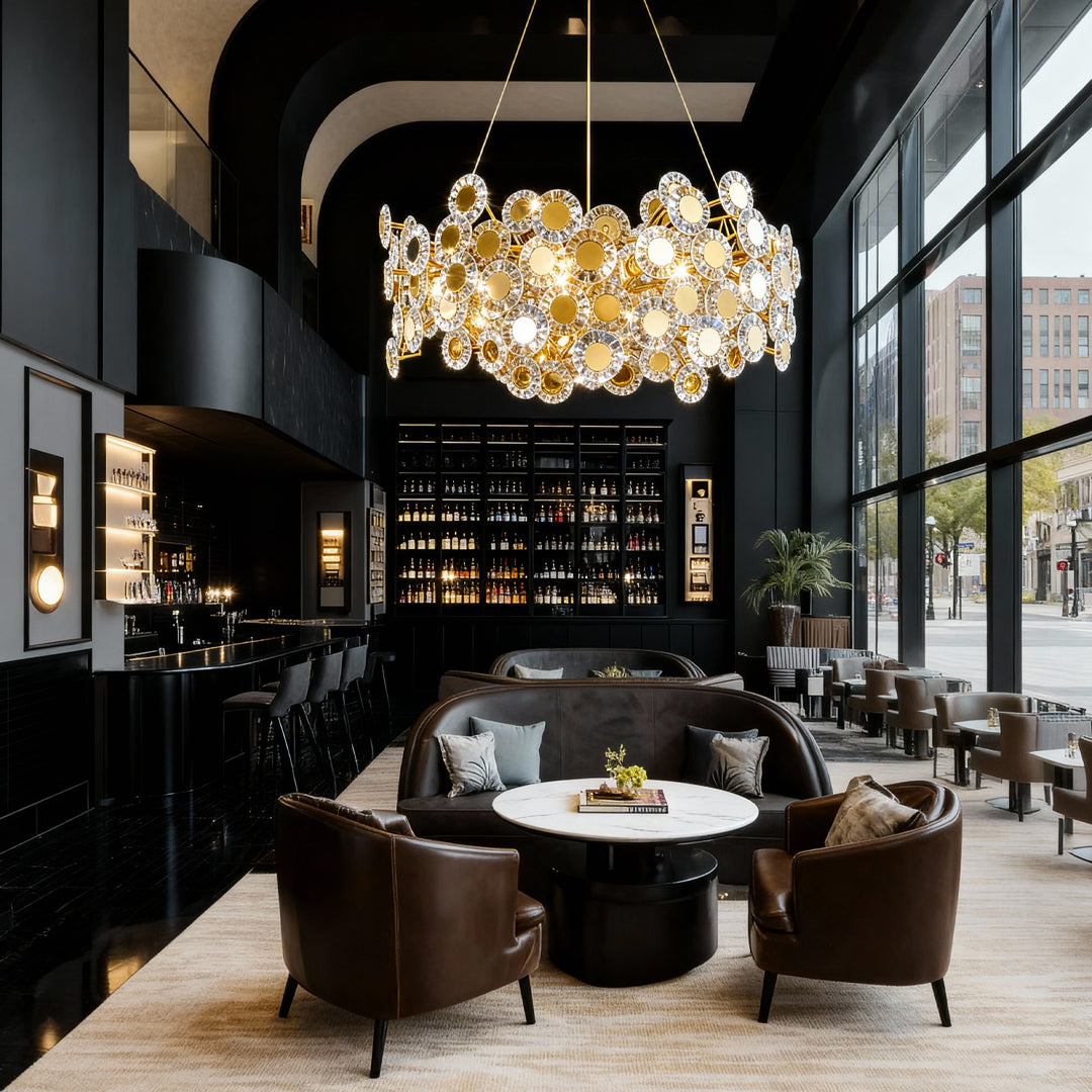Gold Crystal Flower Chandelier