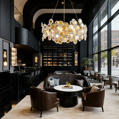 Gold Crystal Flower Chandelier