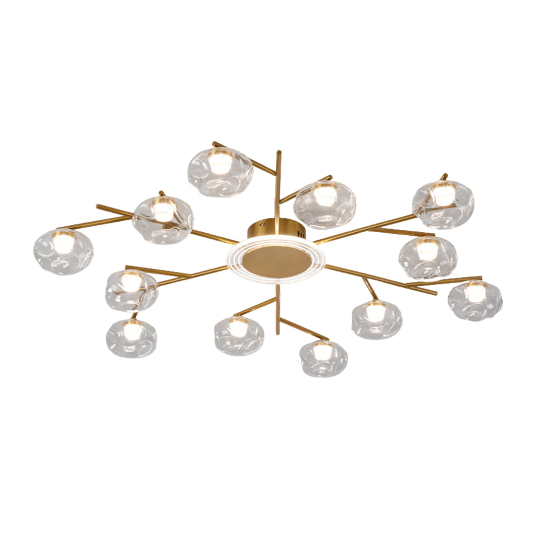 Nordic Branching Semi Flush Mount Black Copper 8 12 Heads
