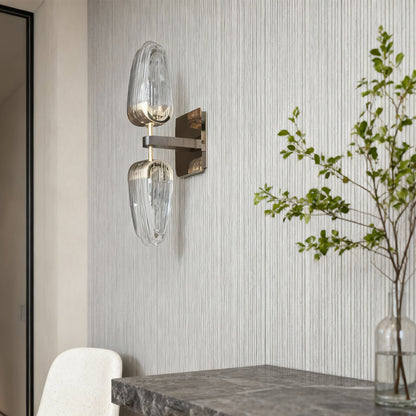 Modern Gold LED Wall Sconce – Double Head Symmetrical Acrylic Wall Light