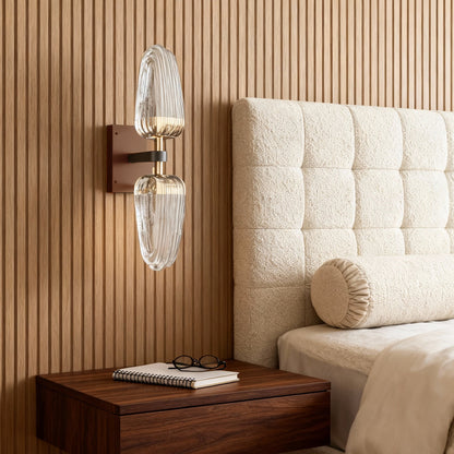 Modern Gold LED Wall Sconce – Double Head Symmetrical Acrylic Wall Light