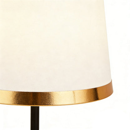 Mid-Century Brass Fabric Shade Table Lamp Cylindrical Trumpet E27 Two Colours