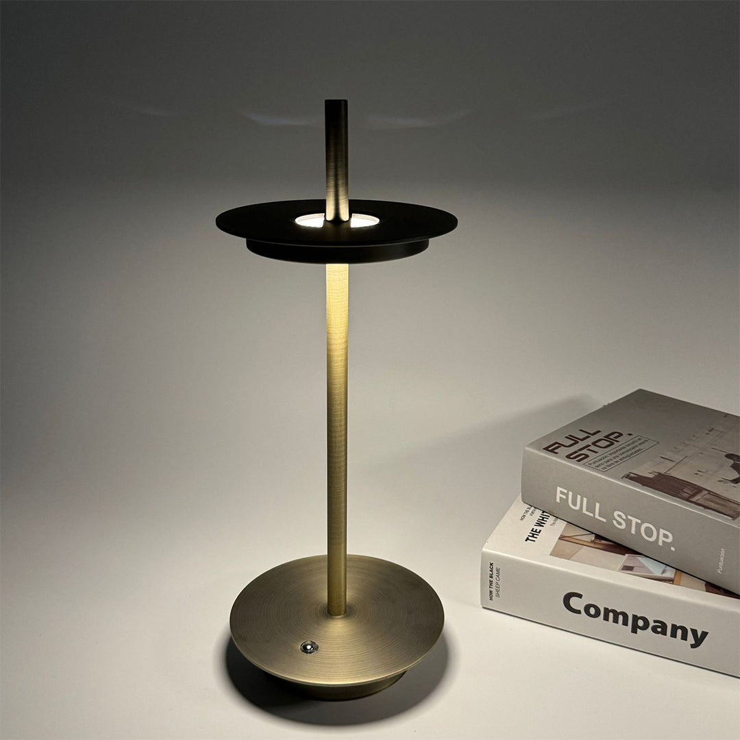 Modern Rechargeable LED Table Lamp Cordless Dimmable Buffet Portable Touch Remote Brown Black Gray Bronze 13.39 Inch