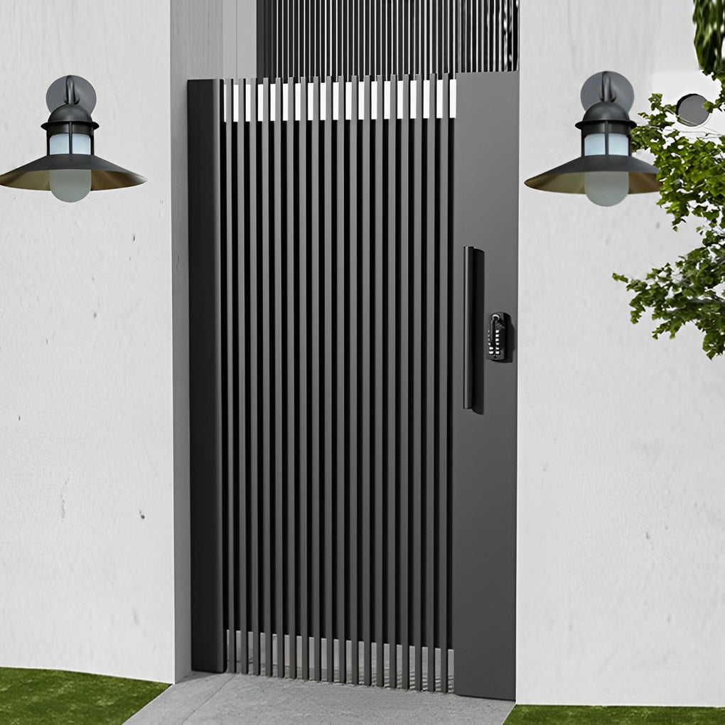 Black Gooseneck Outdoor Wall Light Iron Glass Shade E27 LED IP54 85-265V