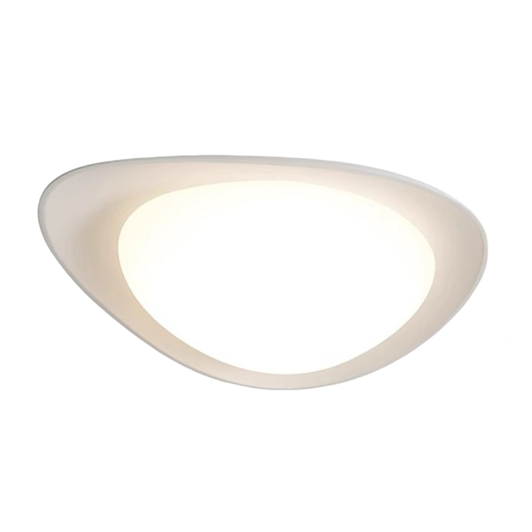 Pebble Shape Full Spectrum Flush Mount Resin Green Beige White Two Sizes