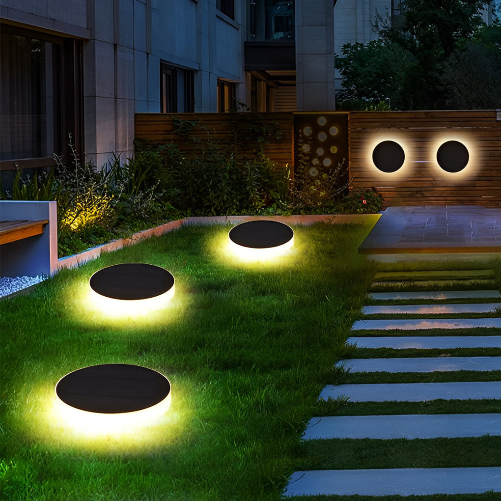 Solar LED In-Ground Disc Light IP54 PC 3000K/6000K Round Square White Outdoor Pathway