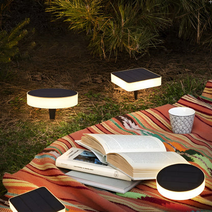 Recessed Solar LED Ground Light Waterproof Outdoor Lawn Deck Pathway Lighting Round Square PC IP54