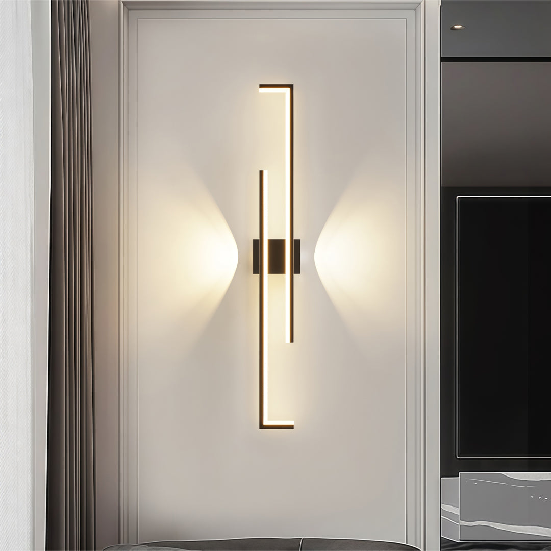 Linear LED Wall Sconce Bar Modern Minimalist Iron 3CCT Hardwired Black Gold