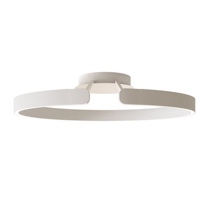 Split Ring Halo LED Flush Mount in Iron and Aluminum with Fixed Warm White in Black, White, or Coffee Brown