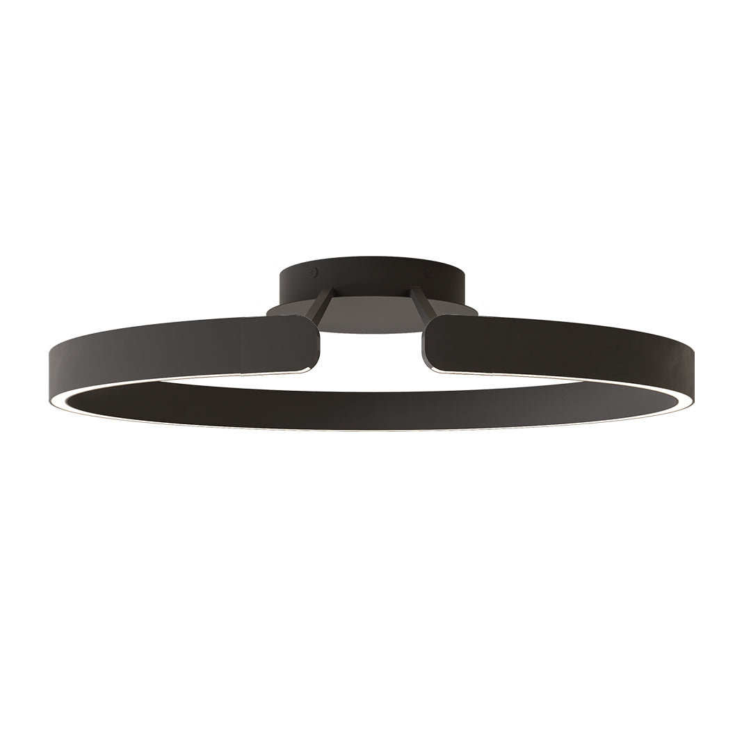 Split Ring Halo LED Flush Mount in Iron and Aluminum with Fixed Warm White in Black, White, or Coffee Brown
